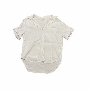 Aerie White Short Sleeve Button-Up Shirt